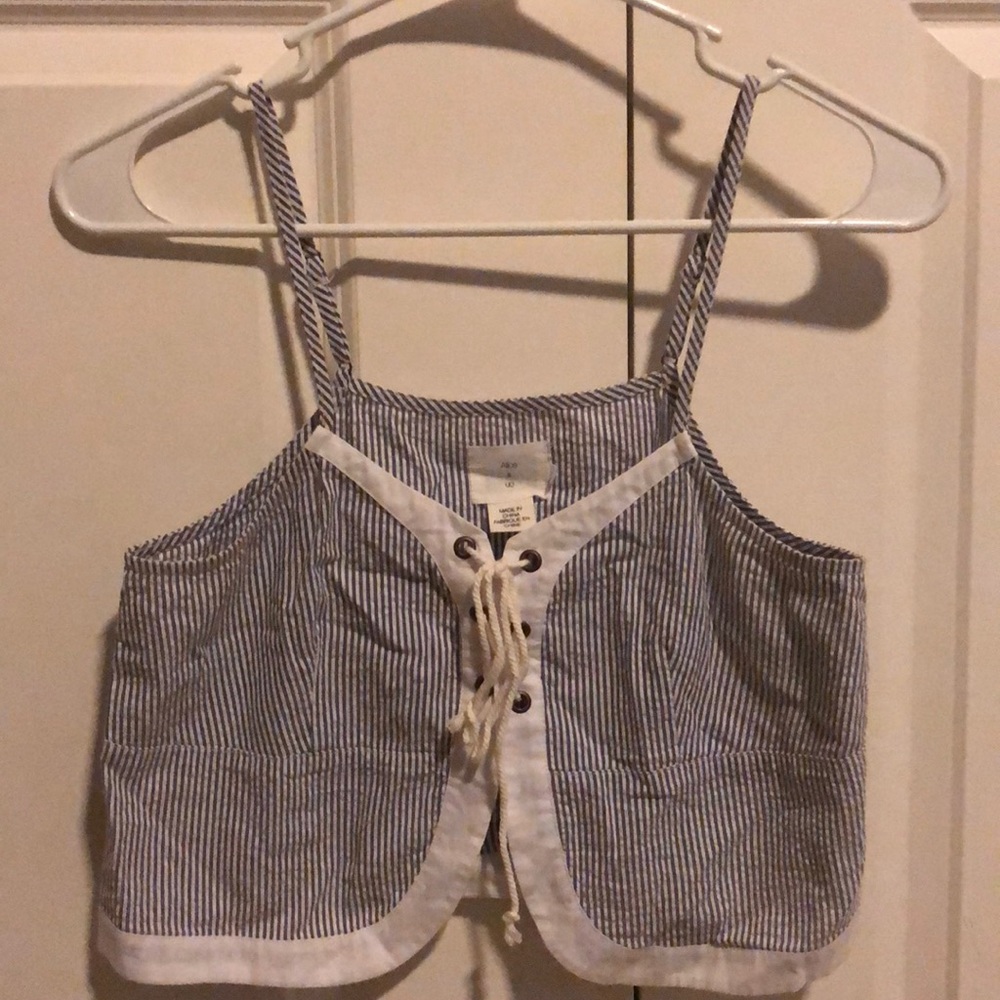 Alice and UO striped crop top.